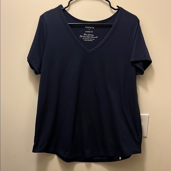 Torrid Women's Navy V-Neck Top size 1 - Picture 3 of 8